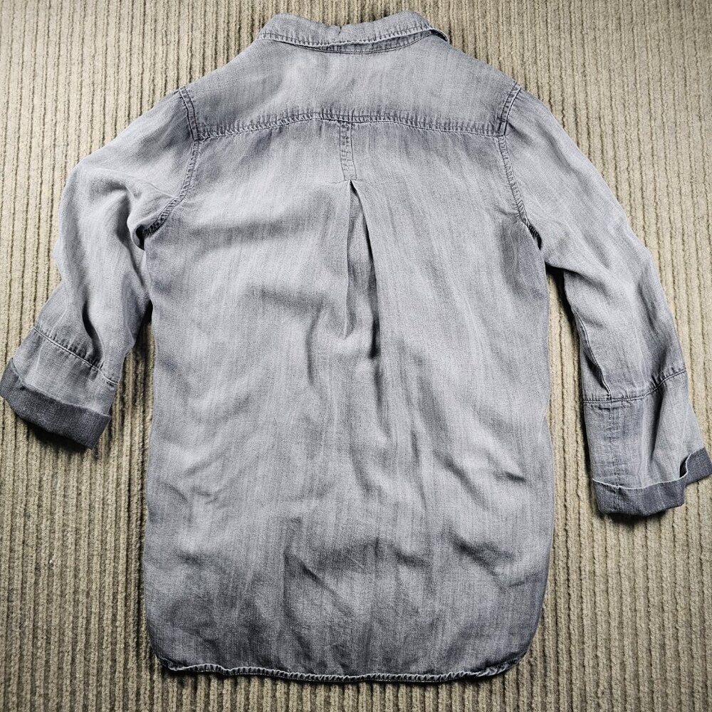 Cloth + Stone Anthropologie Women Sz XS Button Down Shirt Long Sleeve distressed - Picture 5 of 5